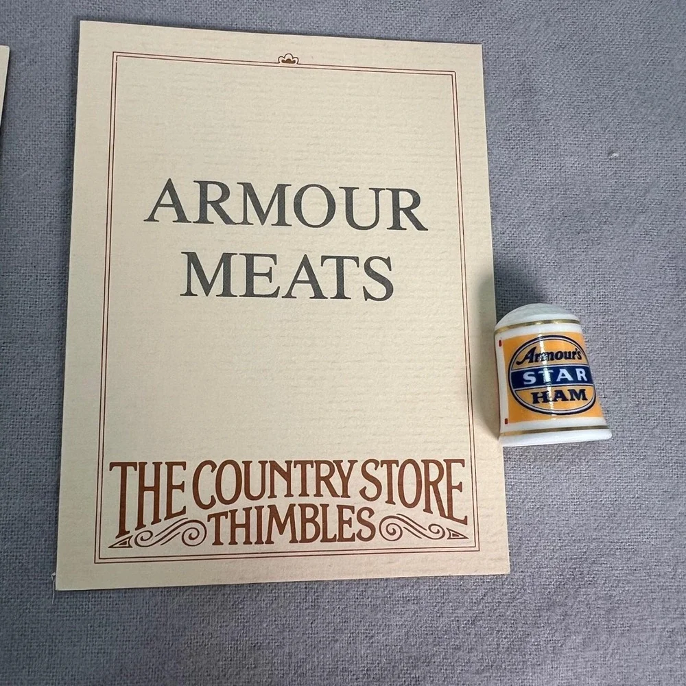 Franklin Mint Country Store Advertising Porcelain Thimbles Cards Vintage 80s Lot